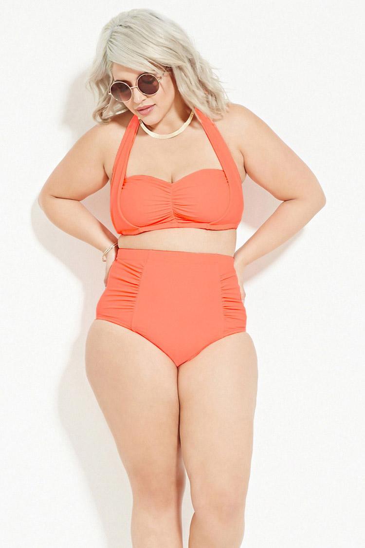 Plus size high waisted bikini bottoms